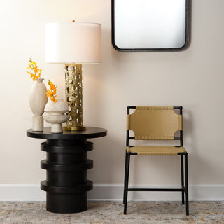 Asher Leather Dining Chair, Cashew