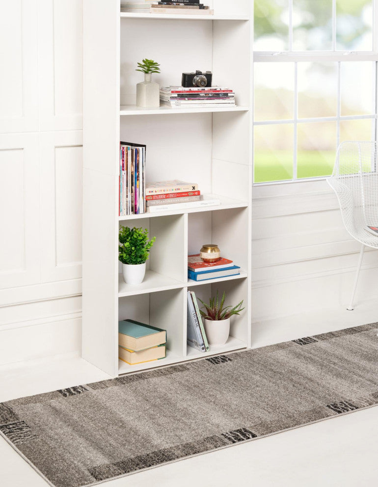 Rug Unique Loom Del Mar Light Gray Runner 2' 7 x 10' 0