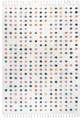 Nuloom High-Low Polka Dot Tassel Contemporary Kids Shag Rug, Off White 4'X6'