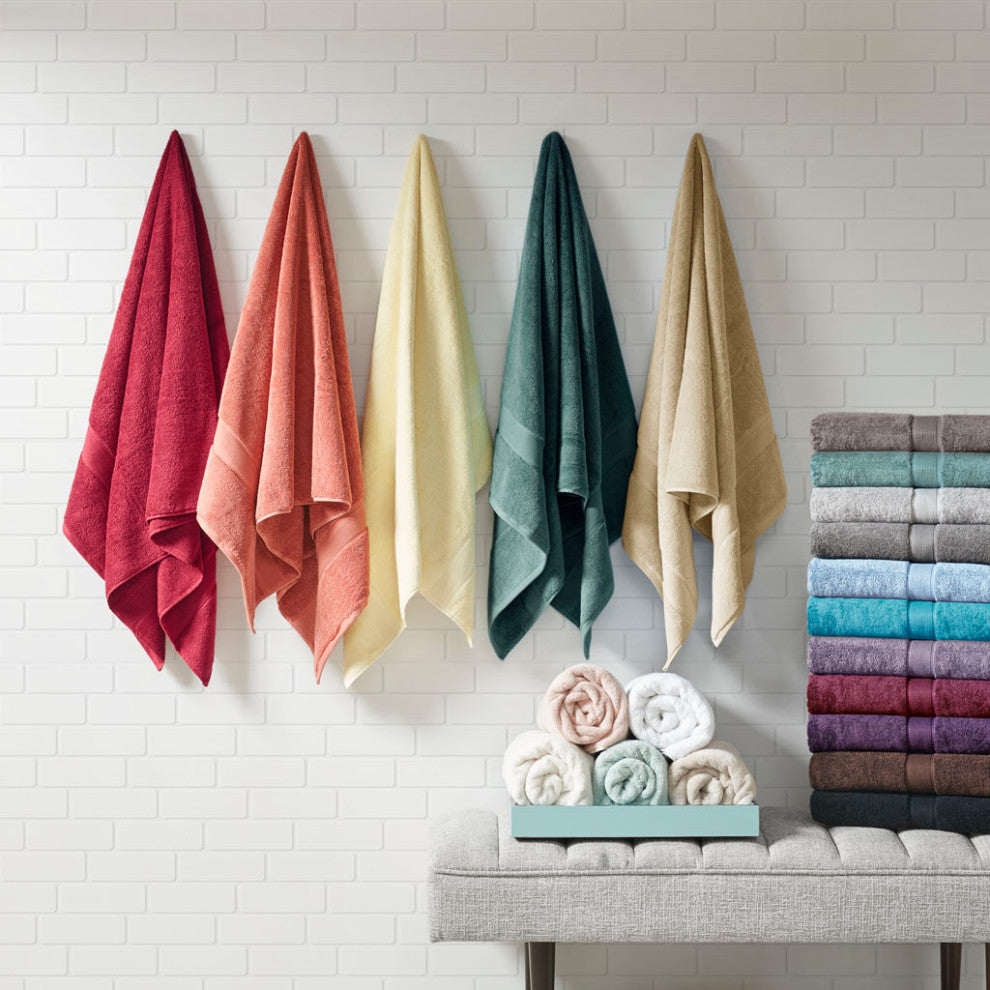 Madison Park Signature 800GSM Antibacterial 8-Piece Bathroom Towel Set, Burgundy