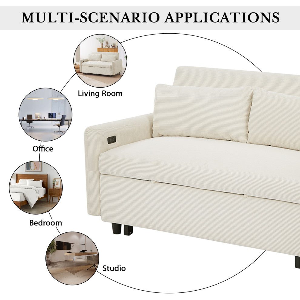 Gewnee 2 Seat Loveseat Sofa Modern Sleeper Sofa