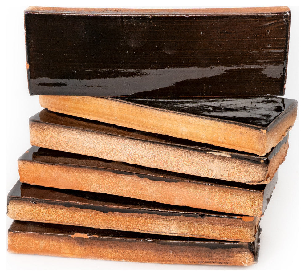 Hand Painted 2x6 Solid Color Moroccan Tile ,Brown