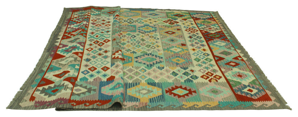 Sangat Kilim Aarif Ivory/Gray Rug, 8'5x11'3