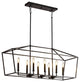 Iris 8-Light Antique Black Rectangle Candle Chandelier