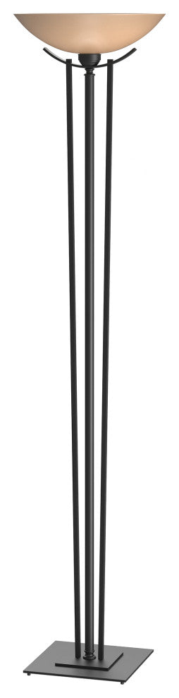Taper Torchiere, Black Finish - Sand Glass