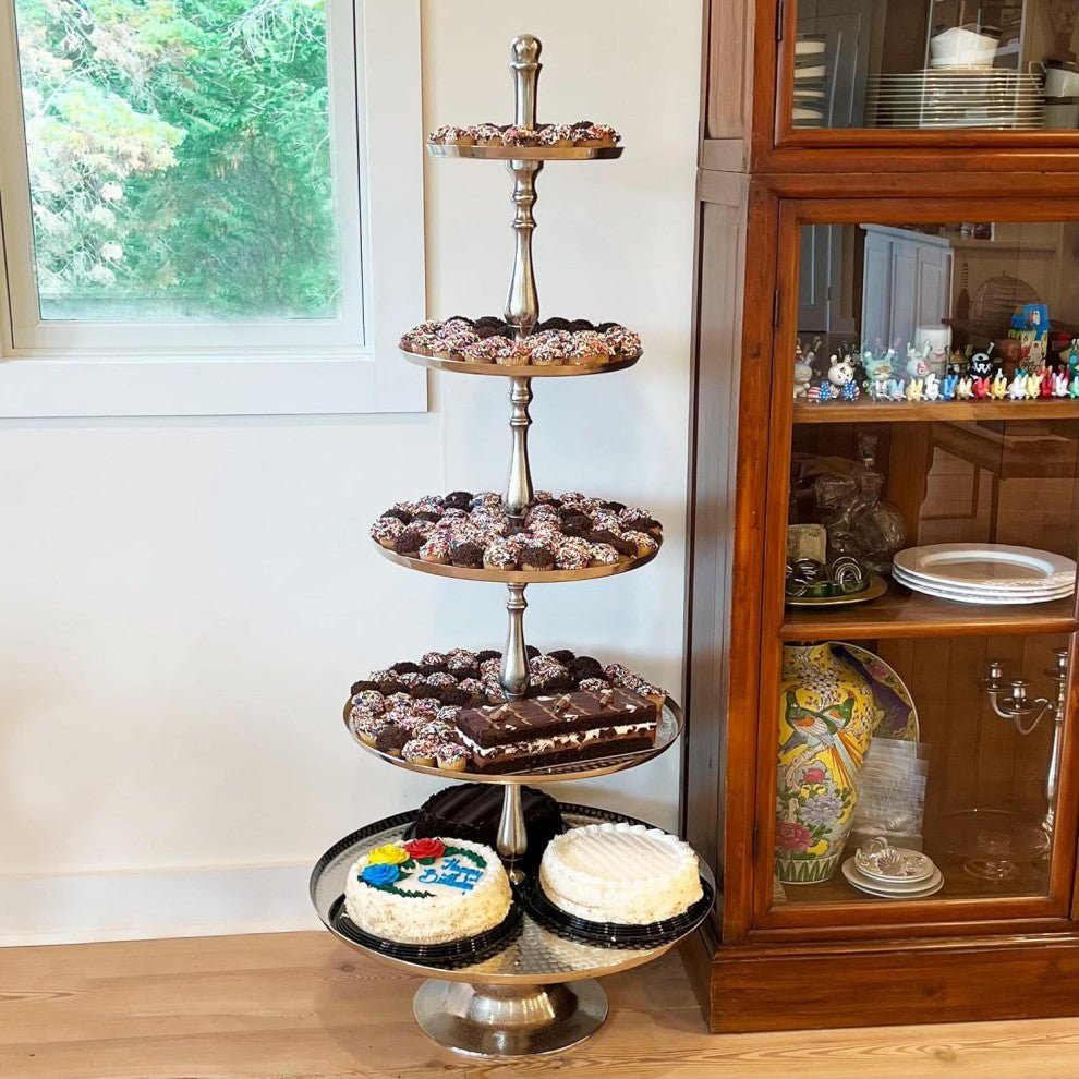 Etched Tiered Stand, 5 Feet Tall