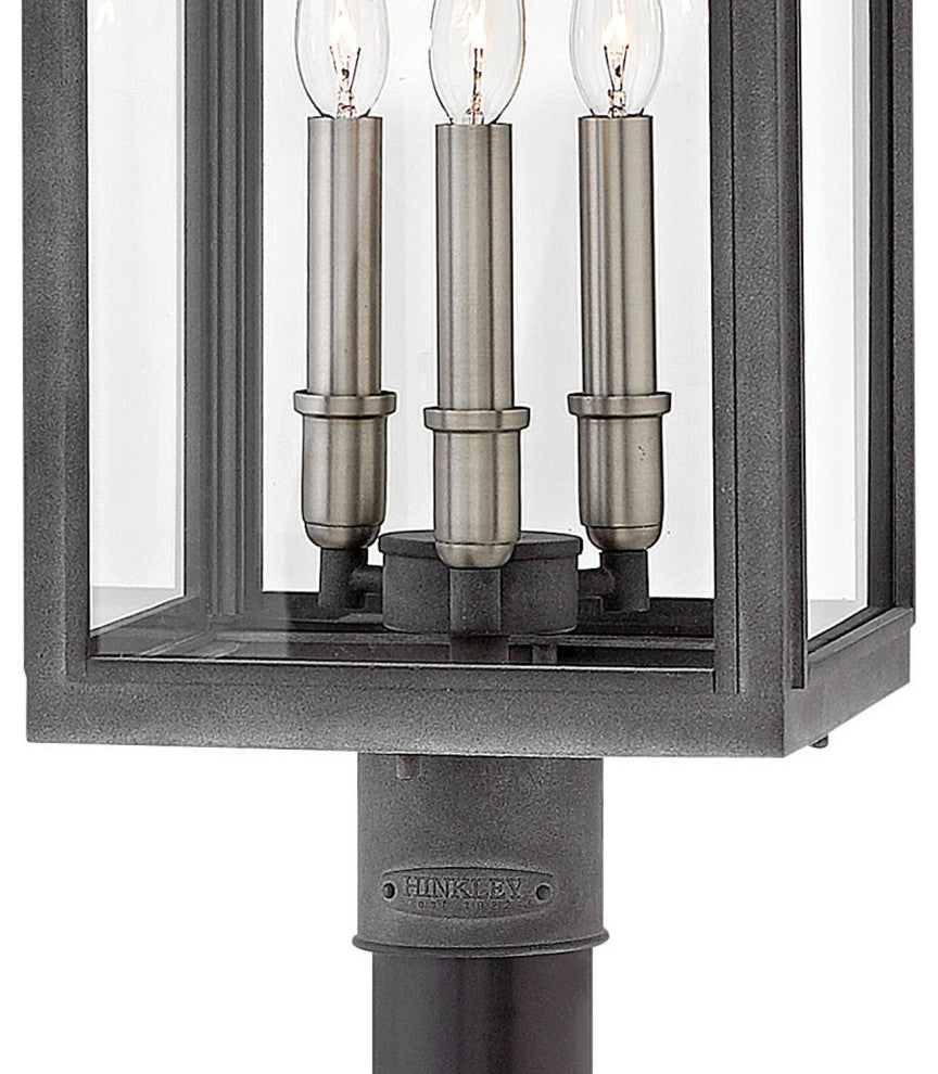 Hinkley Sutcliffe Medium Post Top Or Pier Mount Lantern, Aged Zinc