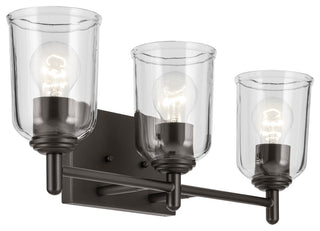 Shailene 21" 3-Light Vanity Light With Clear Glass, Olde Bronze