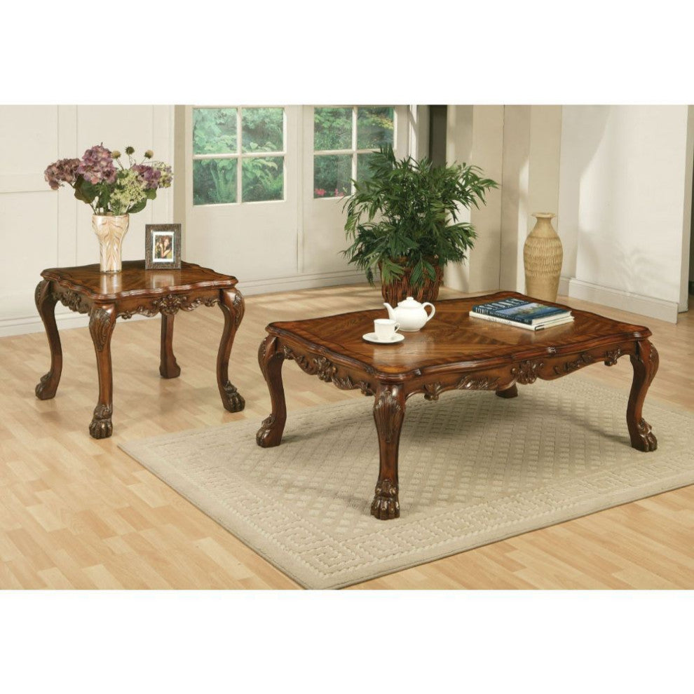 Rectangular Wooden Coffee Table, Cherry Oak