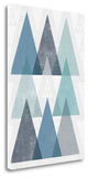 "Mod Triangles IV Blue" By Michael Mullan, Giclee Print on Gallery Wrap Canvas