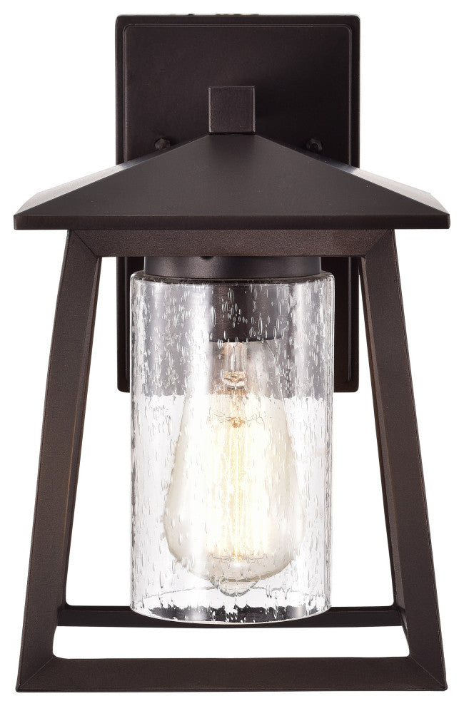 CHLOE Lighting RUSSELL Transitional 1-Light Oil Rubbed Bronze Outdoor Sconce