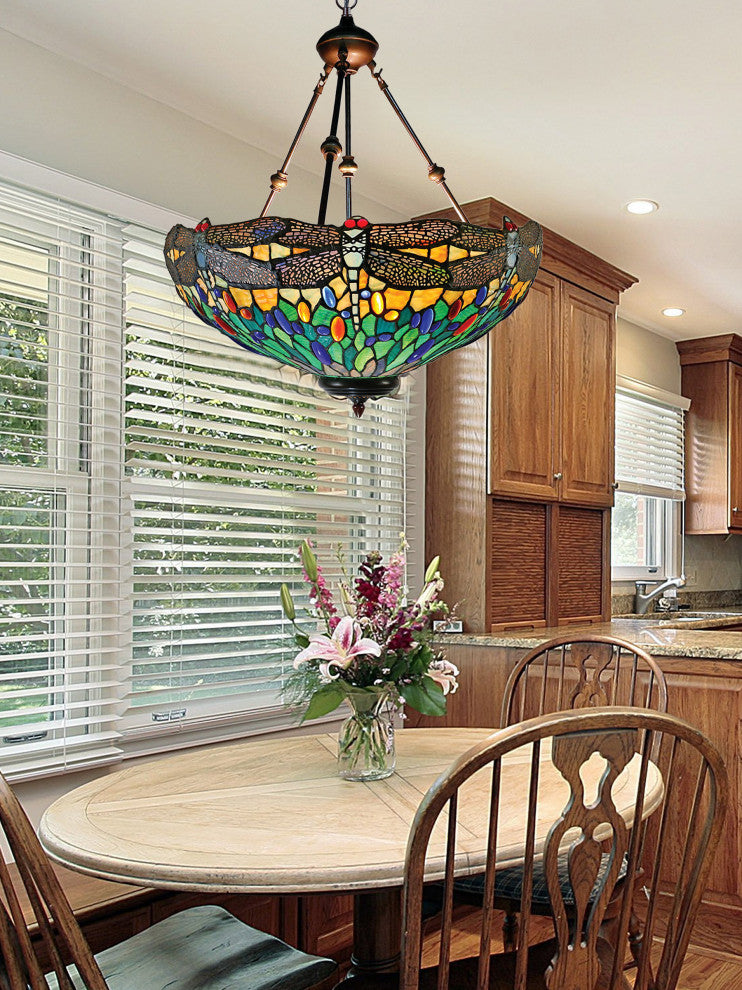Anacapa Dragonfly Inverted Tiffany Hanging Fixture