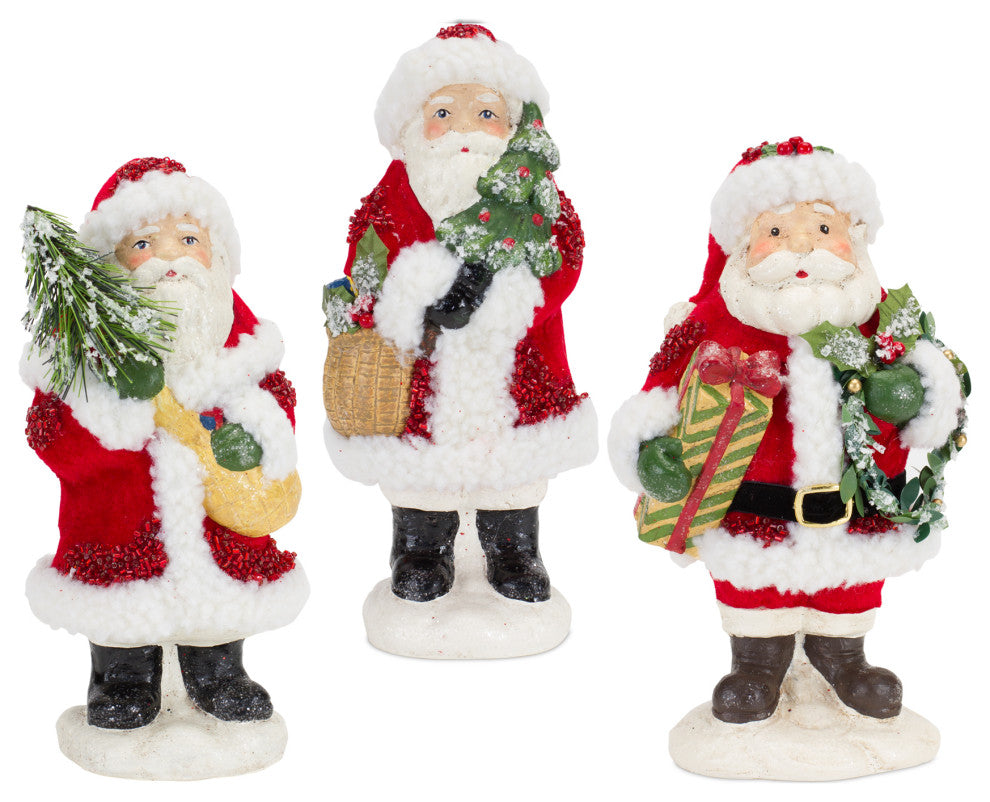 Santa Figurine, 3-Piece Set