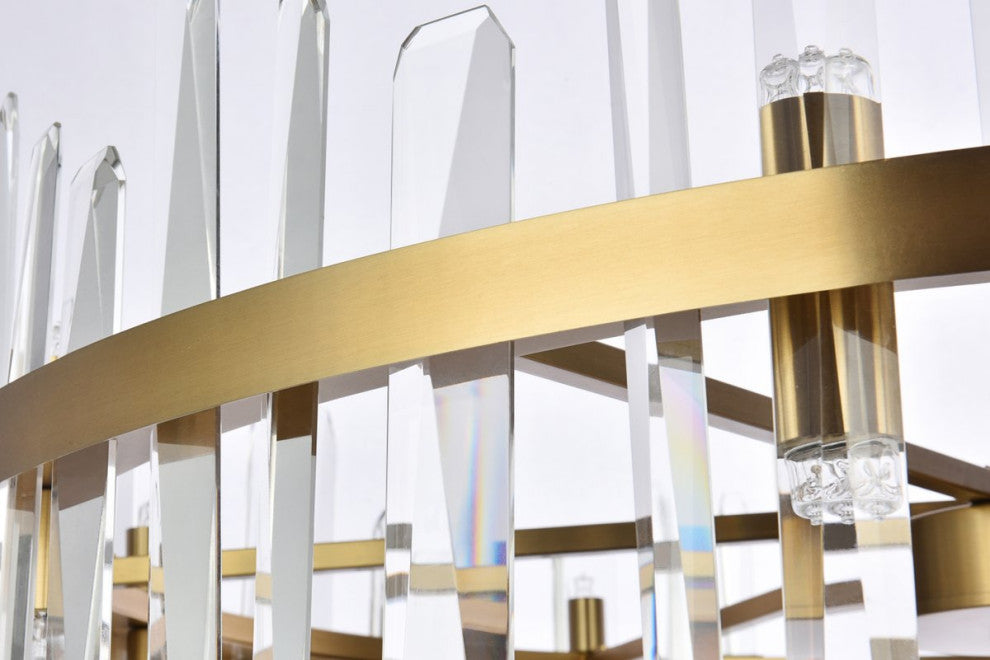 Modern Satin Gold 16-Light Chandelier
