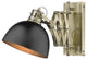 10" Tall Articulating Wall Sconce, Aged Brass, Matte Black