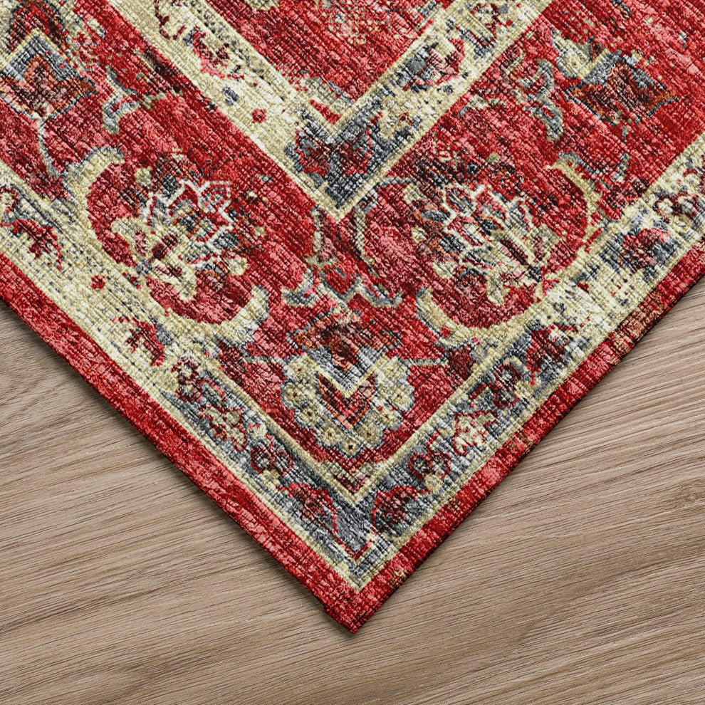 Indoor/Outdoor Marbella MB5 Poppy Machine Washable 8' x 8' Round Rug
