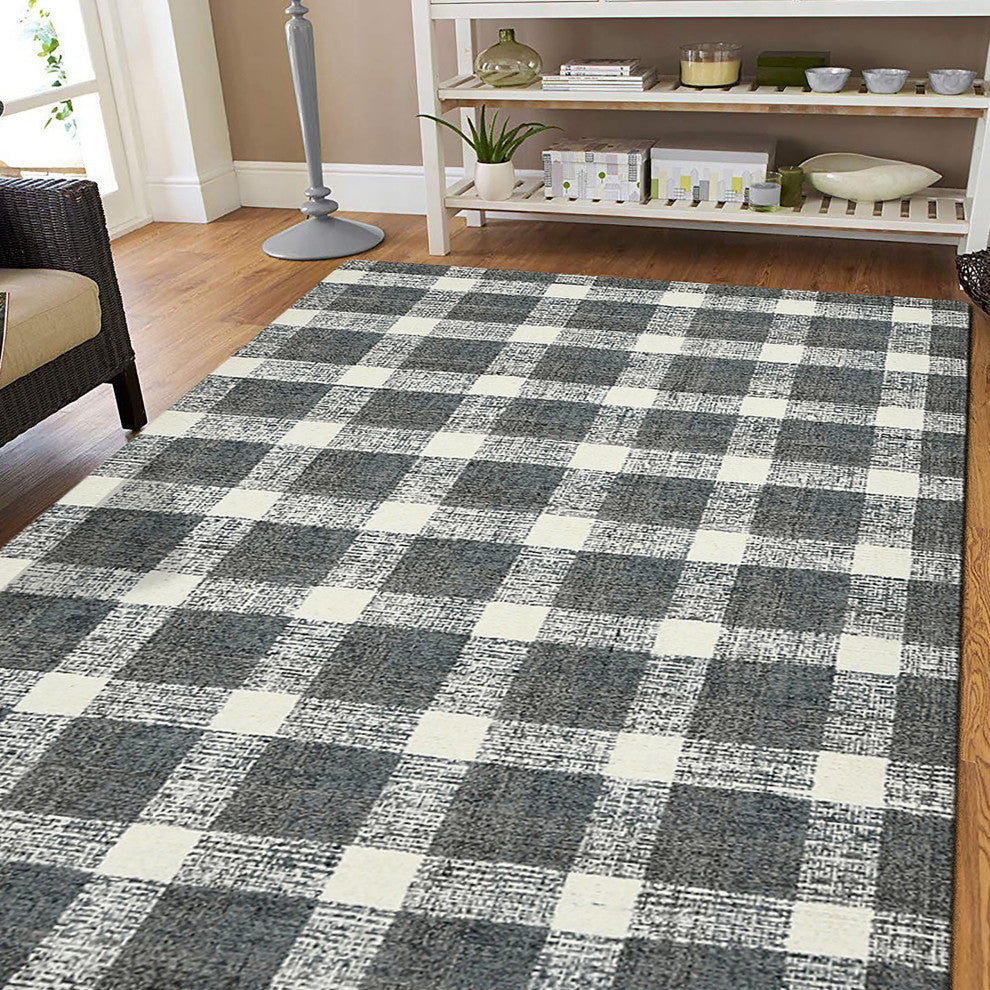 Tartan Cartwell Area Rug, Gray, 8' x 10', Plaid