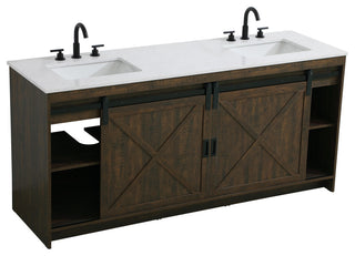 Home Living 72" Double Bathroom Vanity, Expresso