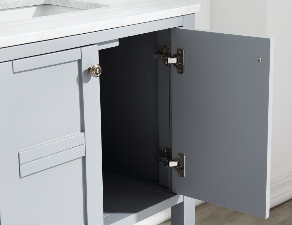 ANZZI Montaigne 60" x 36" Bathroom Vanity with Marble Top and White Basin