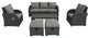 Rattan Patio Sofa Set Water Resistance Outdoor Chairs Set, Gray