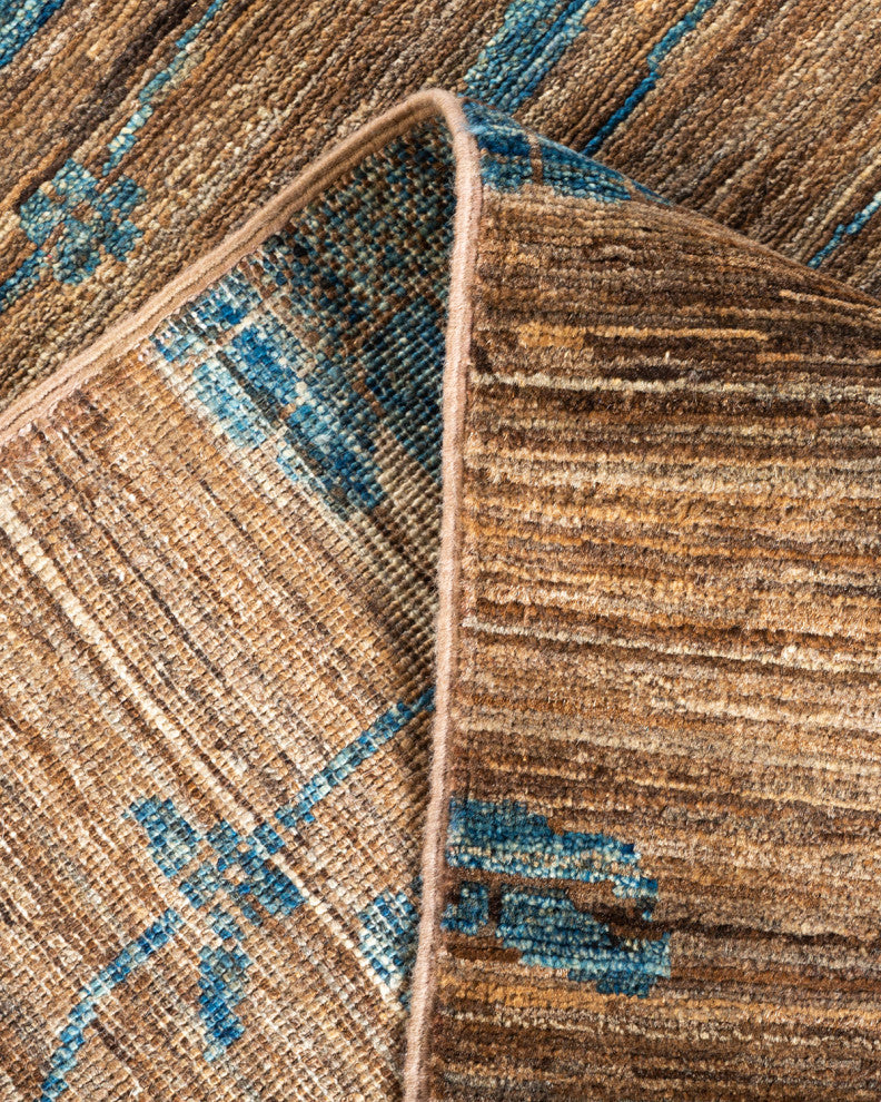Eclectic, One-of-a-Kind Hand-Knotted Area Rug Brown, 7'10"x9'9"