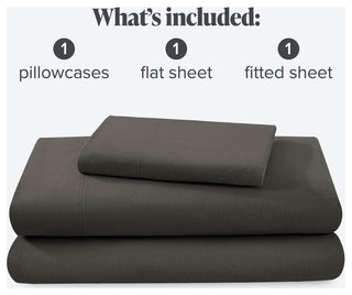 Bare Home Cotton Flannel Sheet Set, Gray, Twin Xl