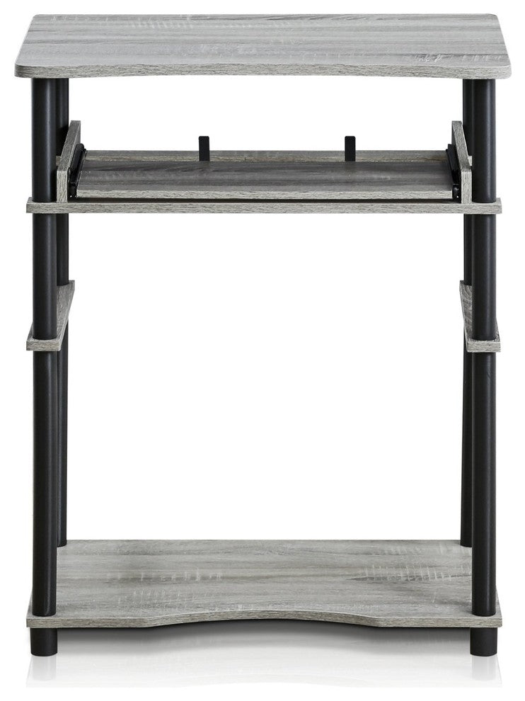 Furinno 10016Gywith Bk Home Laptop Notebook Computer Desk, French Oak Gray/Black