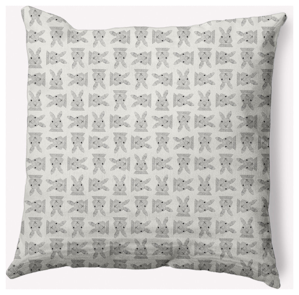 Criss Cross Bunnies Easter Decorative Throw Pillow, Whisper White, 18x18"