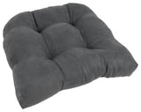 19" U-Shaped Micro Suede Tufted Dining Chair Cushion, Steel Gray