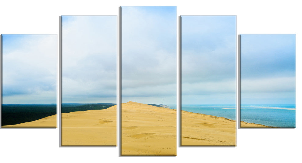 "Cala Violina Bay Beach Tuscany" Landscape Wall Art Print, 5 Panels, 60"x32"