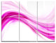 "Pink Abstract Waves" Digital Metal Wall Art, 3 Panels, 36"x28"