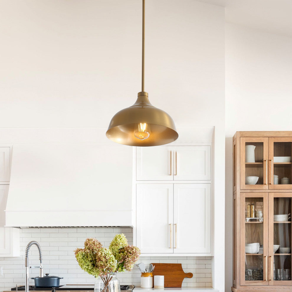 1-Light Metal Style Ceiling Light Industrial Pendant, Bronze