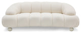 Divani Casa Duran Contemporary White Fabric Loveseat