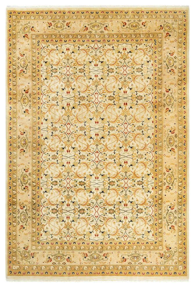 Cecilia, One-of-a-Kind Hand-Knotted Area Rug Ivory, 6'2"x9'1"