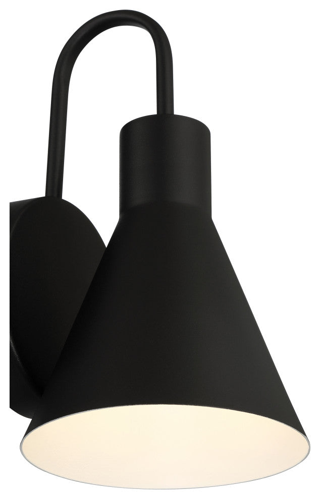 Solano Outdoor LED Wall Mount, Round Backplate, Cone Shade