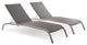 Savannah Outdoor Patio Mesh Chaise Lounge Set of 2 Gray