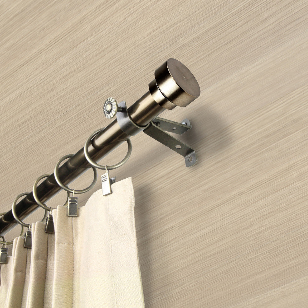 Topper Curtain Rod, Antique Brass, 48-84"
