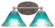 Capri 2-Light Bath Bar, Brushed Nickel/Teal Crystal