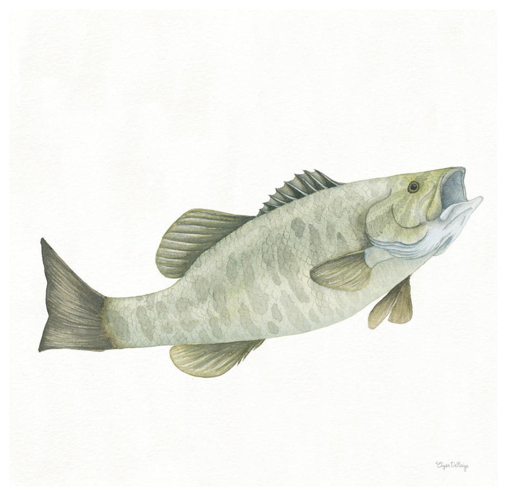 "Gone Fishin Small Mouth" Digital Paper Print by Elyse DeNeige, 26"x26"