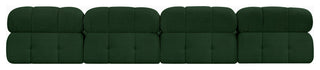 Ames Boucle Fabric Modular Sofa, Green, 4-Piece: 4 Armless Chair