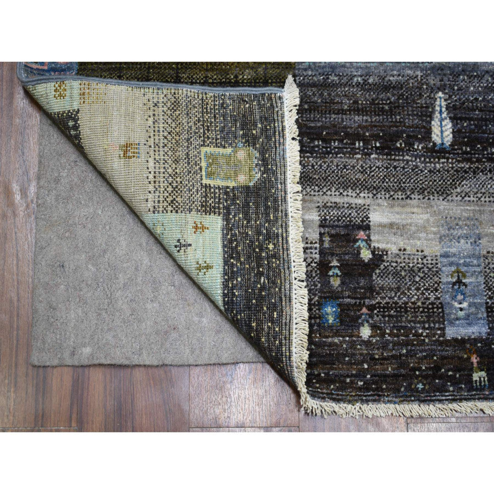 Colorful, Afghan Kashkuli Gabbeh, Hand Knotted, Wool Oriental Rug , 4'0" x 5'10"