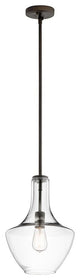Everly Pendant 1-Light, Finish: Olde Bronze, Glass: Clear