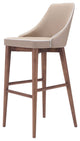 Bar Stool Chair Barstool, Fabric, Wood, Beige, Brown, Bar Kitchen Cafe Bistro