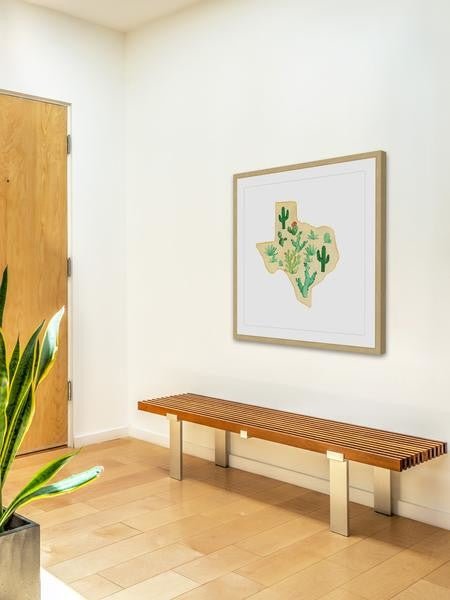 "Texas Cactus" Framed Painting Print, 12"x12"