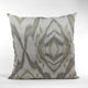 Plutus Ikat Dream Gray, Citrine Handmade Luxury Pillow, 24"x24"