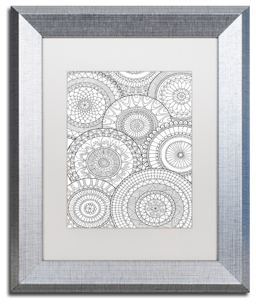 Hello Angel ''Circulars'' Art, Silver Frame, White Mat, 14x11