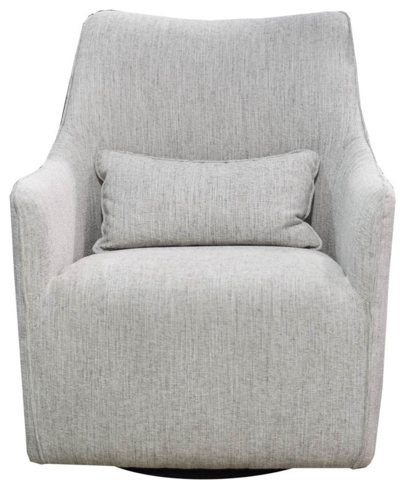 Lounge Upholstered Swivel Chair, Woven Linen