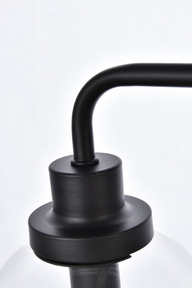 Helen 4-Light Bath Sconce, Black With Clear Shade