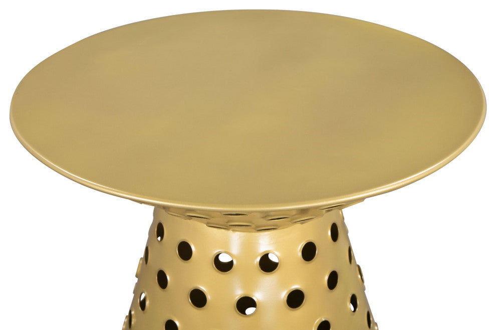 Sofa Side Table, Round, Aluminum, Metal, Gold, Lounge Cafe Lobby Hospitality