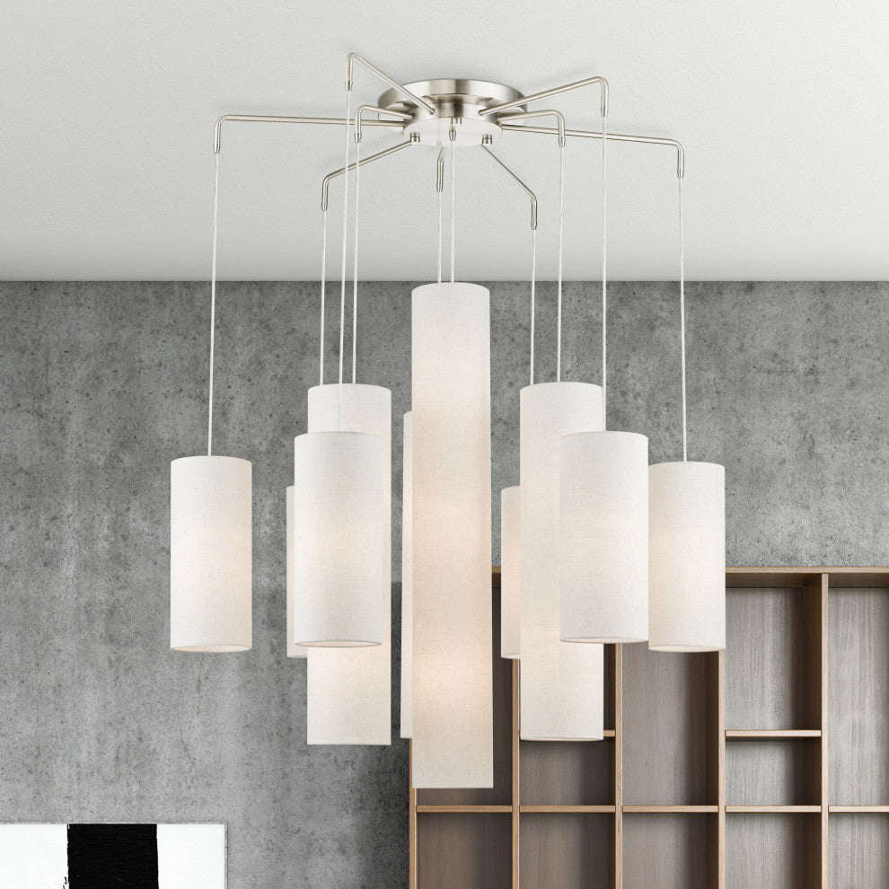 Strathmore 15 Light Brushed Nickel Foyer Chandelier